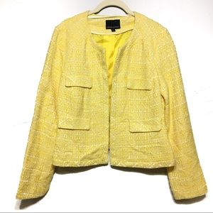 YELLOW TWEED BLAZER Cynthia Rowley Sunburst Jacket